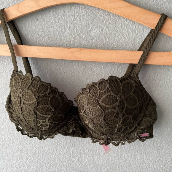 Pink Victoria’s Secret | Olive Lace Date Push-Up Bra Pigeonnant Rendez-vous - Picture 3 of 8